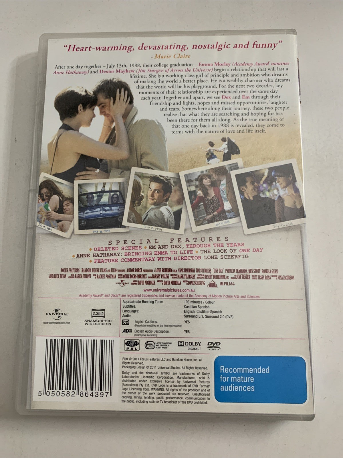 One Day (DVD, 2011) Jim Sturgess, Anne Hathaway  Region 4
