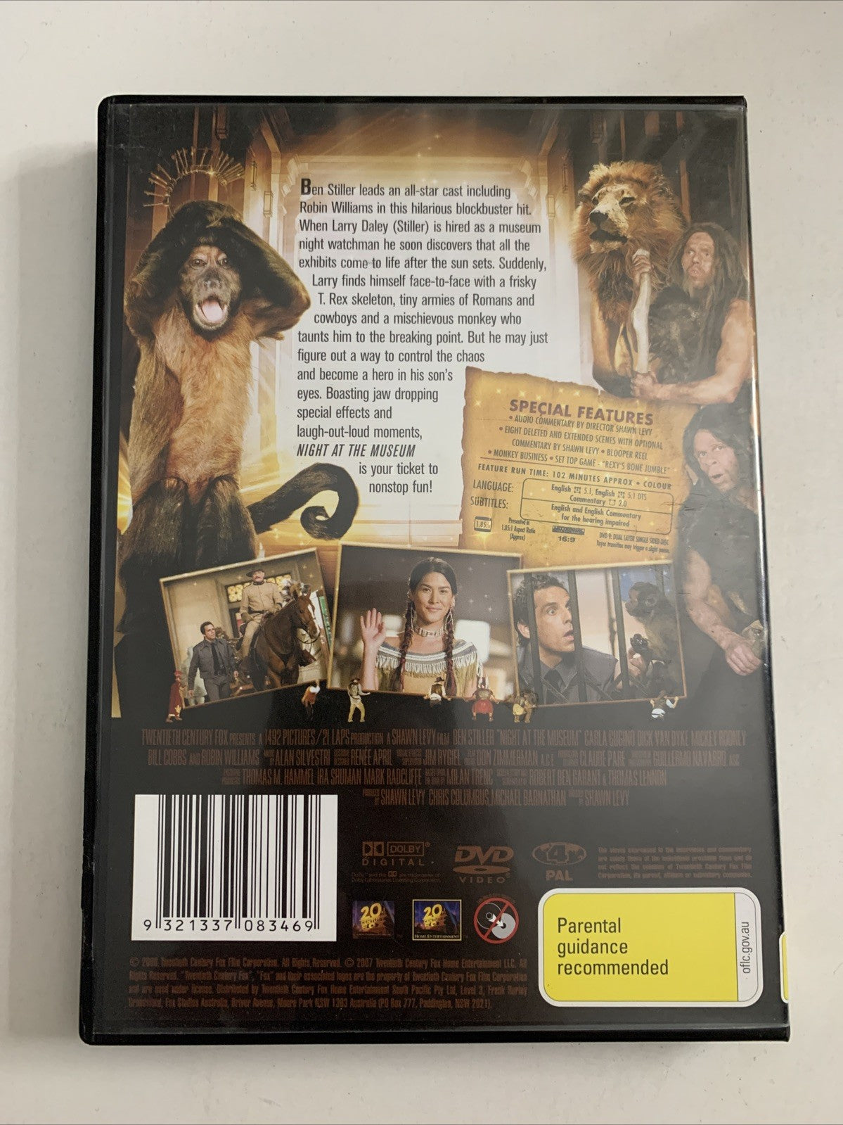 Night At The Museum (DVD, 2006) Owen Wilson, Ben Stiller, Robin Williams Region4
