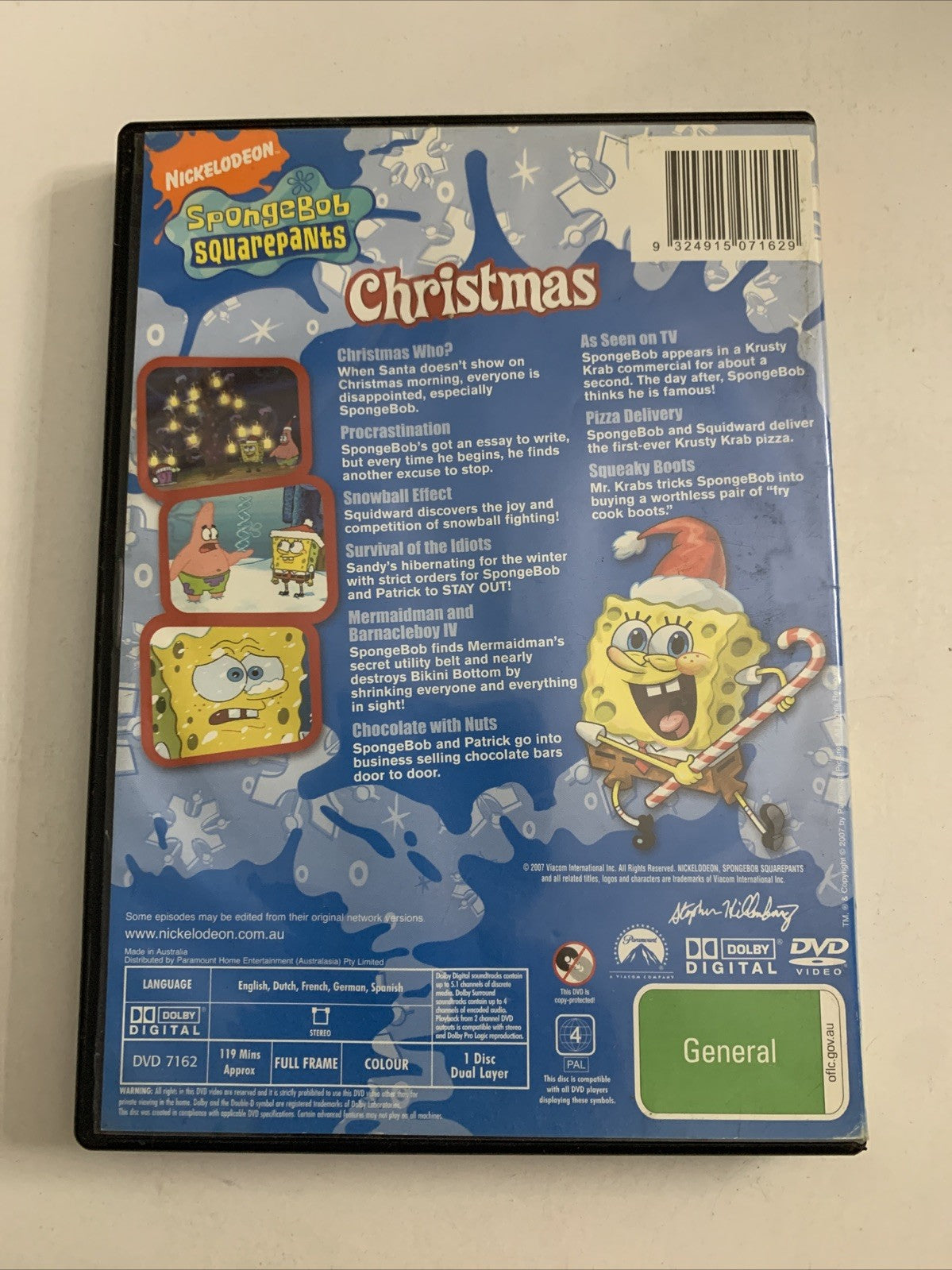 SpongeBob SquarePants Christmas (DVD, 1999) Nickelodeon Animation Region 4