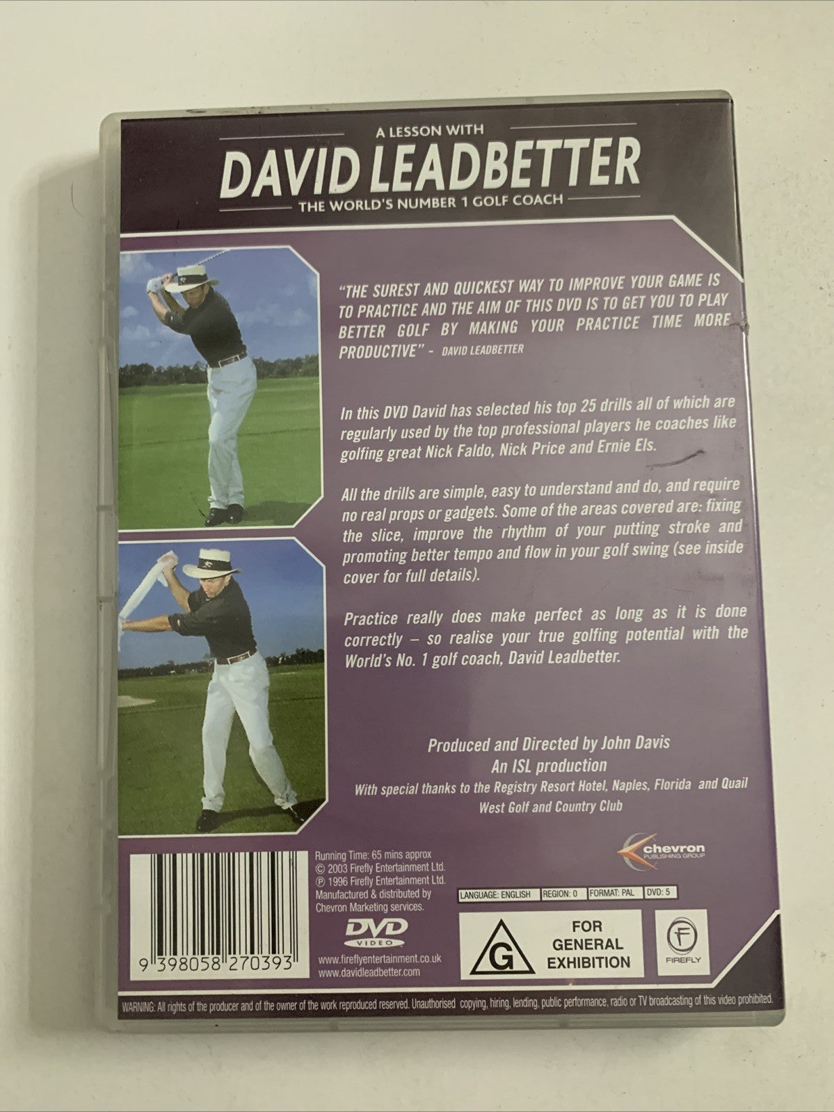 David Leadbetter's Practice Makes Perfect (DVD) All Regions  NEW