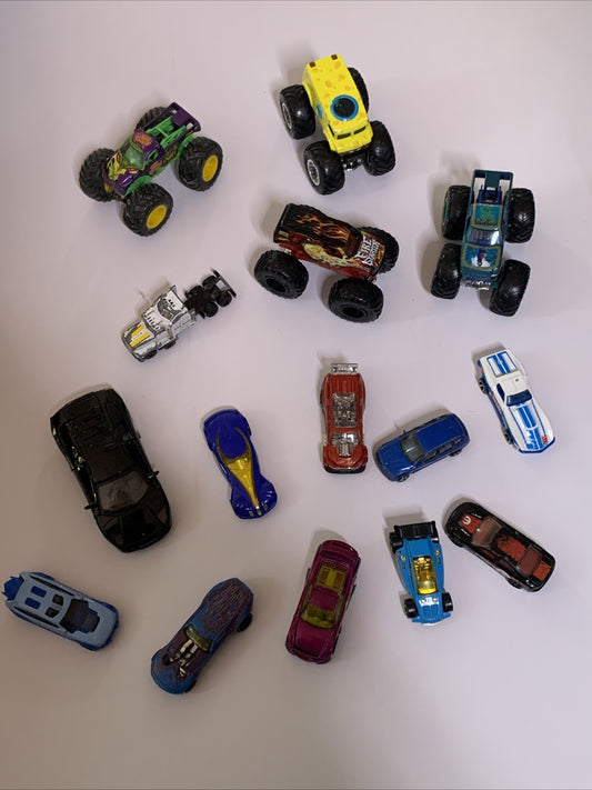 15x Bulk Various  Lot Wheely Hot Wheels Diecast Cars Monster Trucks