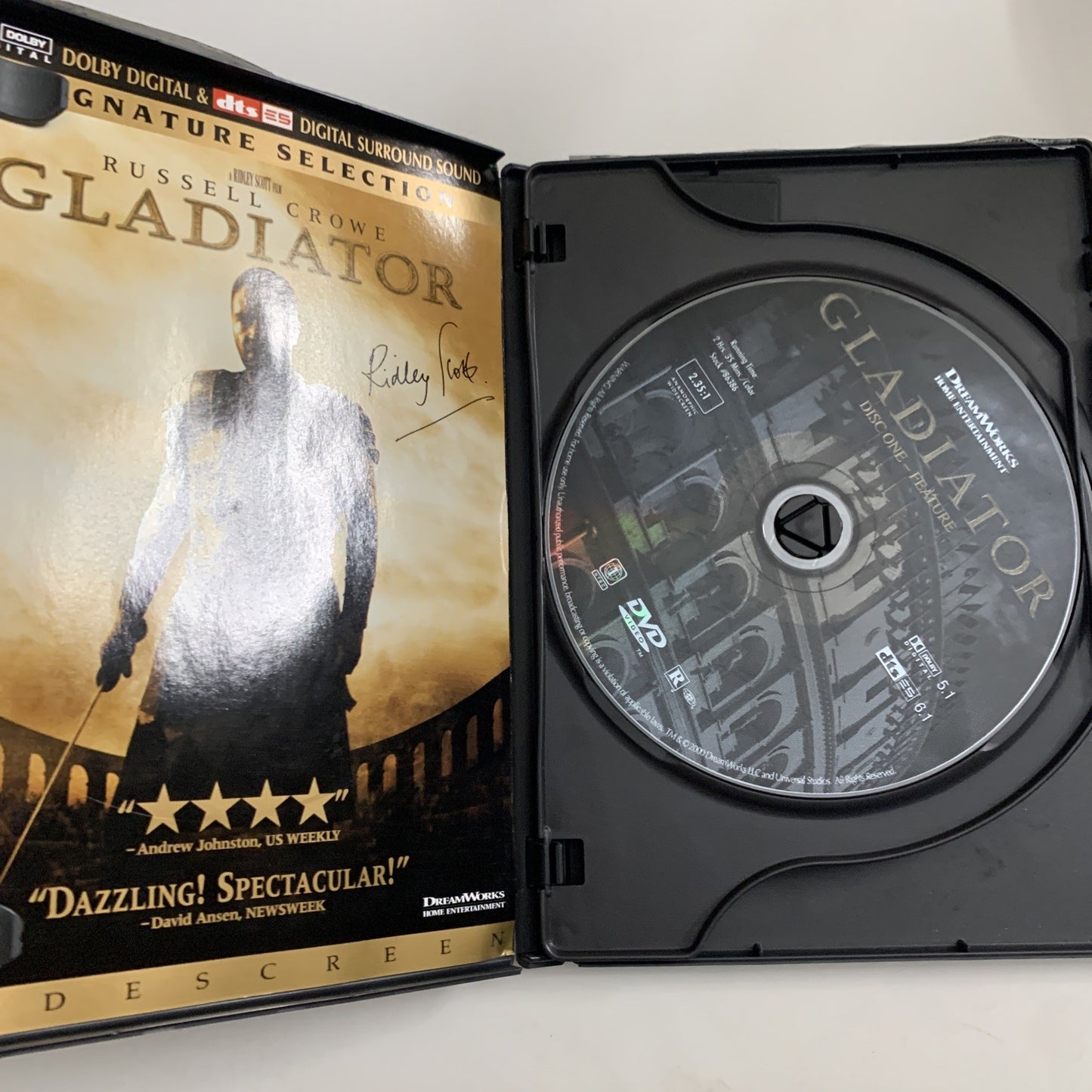 Gladiator : Signature Selection (DVD, 2000, 2-Disc Set) Russell Crowe  Region 1