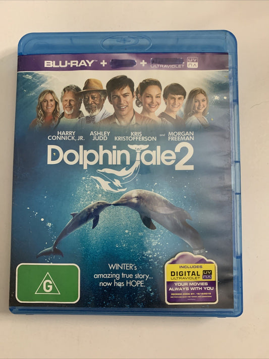 Dolphin Tale 2  (Blu-ray, 2014) Ashley Judd, Morgan Freeman Region B