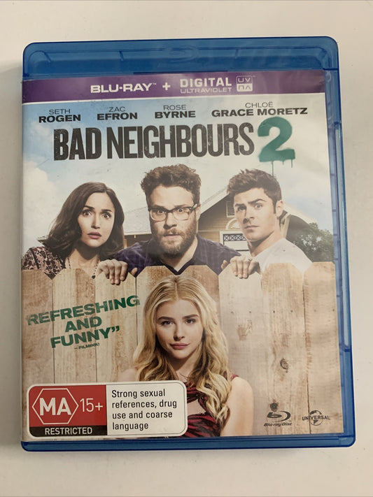 Bad Neighbours 2 (Blu-ray, 2016) Rose Byrne, Seth Rogen, Zac Efron  Region B