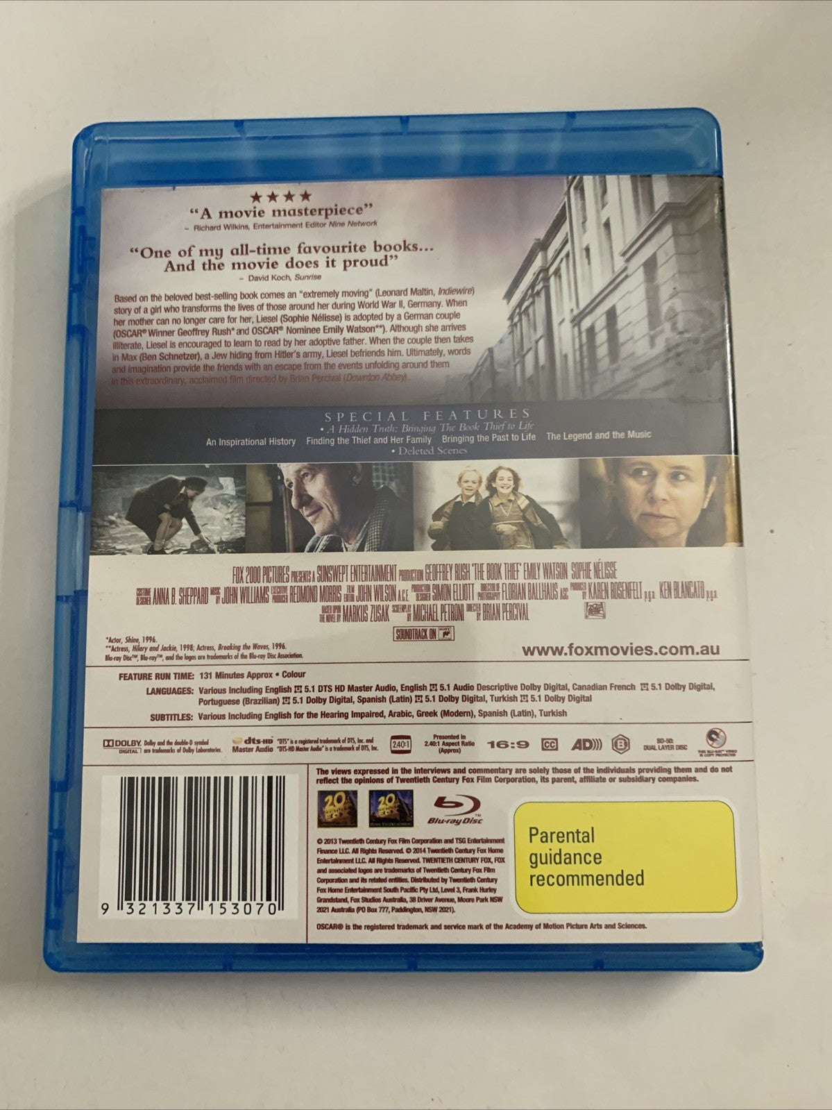 The Book Thief (Blu-ray, 2013) Emily Watson, Geoffrey Rush Region B