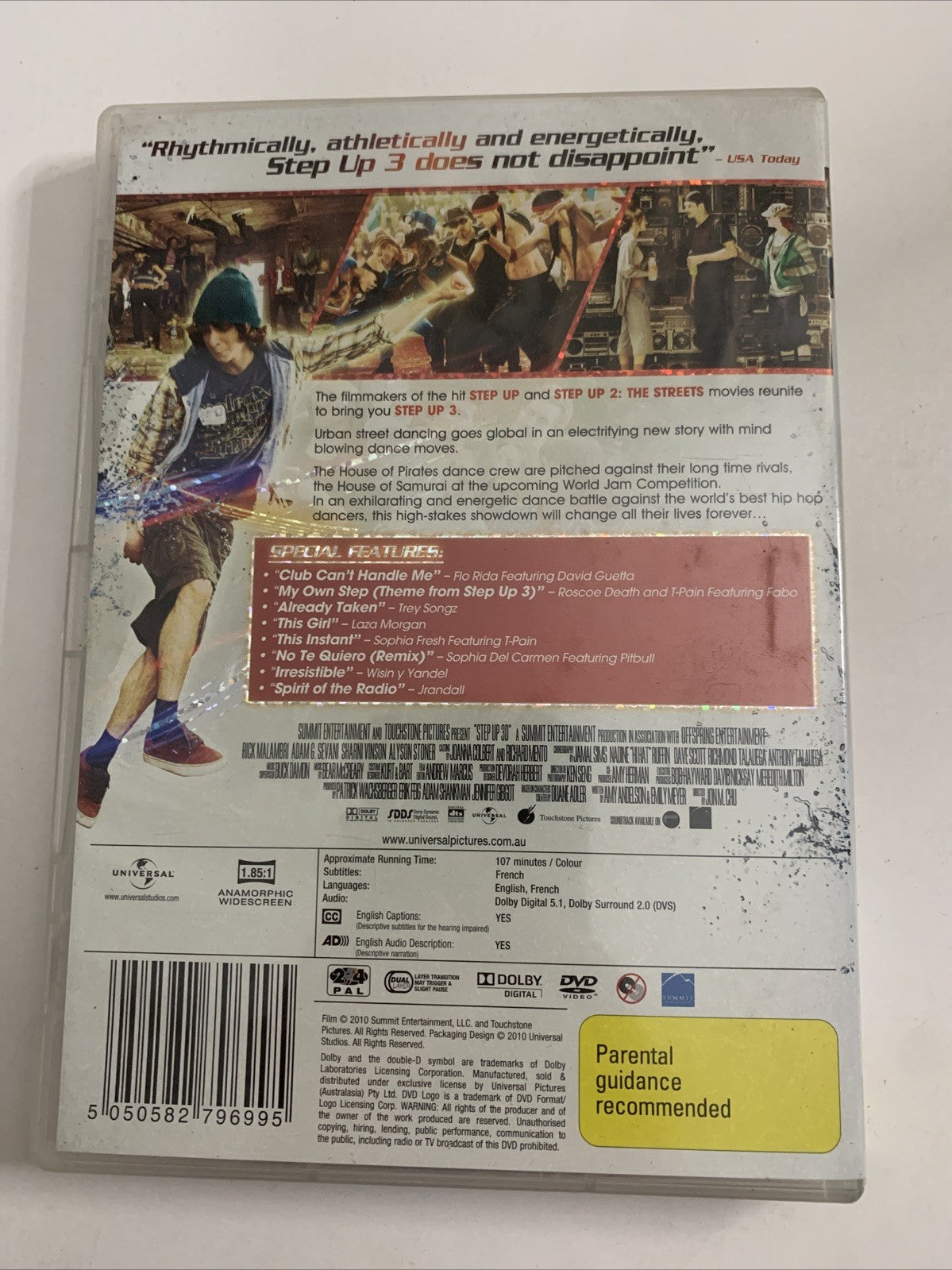 Step Up 3 (DVD, 2010) Sharni Vinson, Rick Malambri, Adam Sevani Region 4 &2