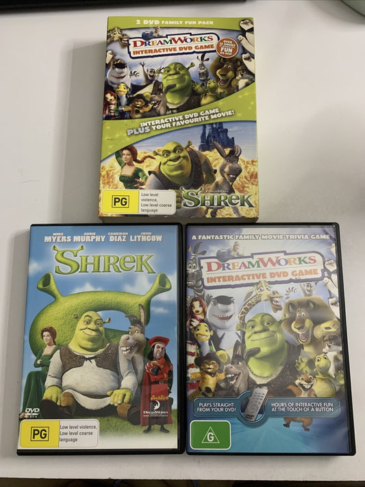 Shrek Dreamworks Interactive DVD Game (DVD, 2001) Region 4