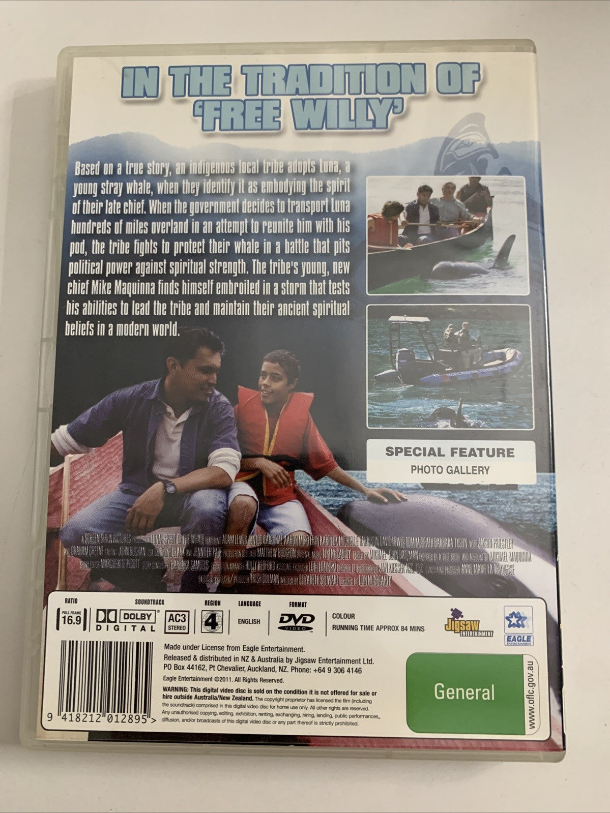 Luna Spirit Of The Whale (DVD, 2008) Graham Greene, Jason Priestley Region 4