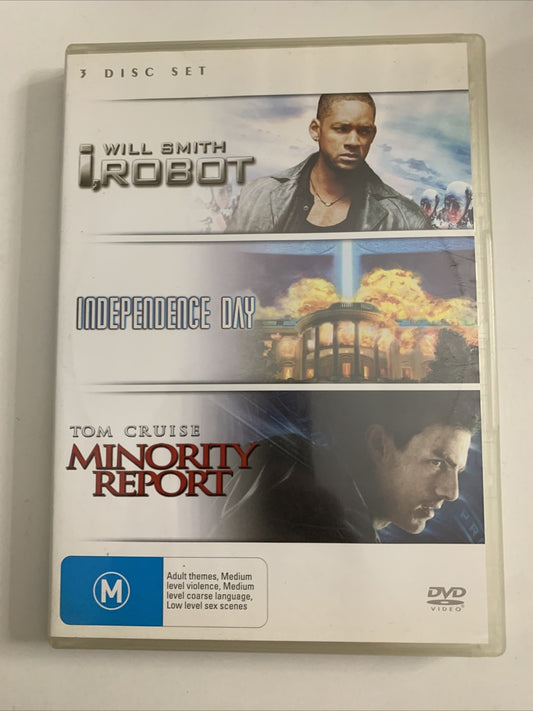 I Robot / Independence Day / Minority Report (DVD) 3-Disc Set Region 4