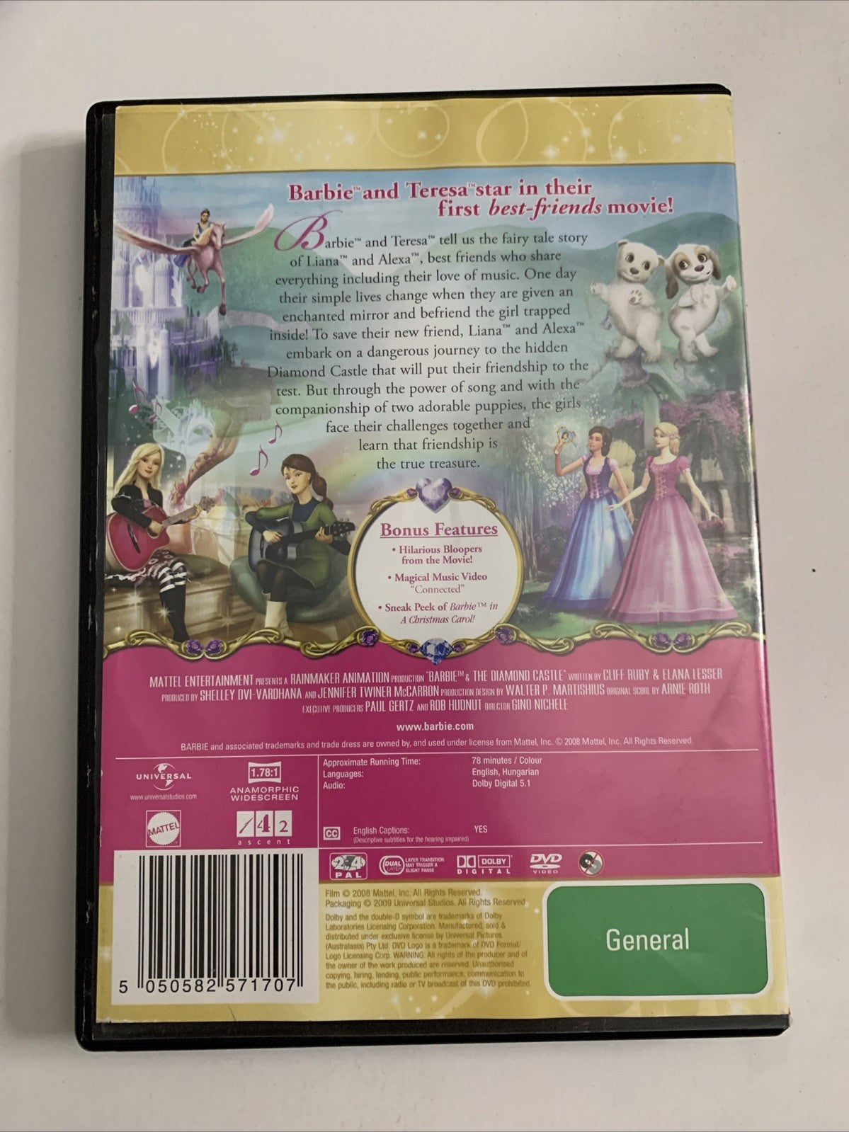 Barbie And The Diamond Castle (DVD, 2008) Animated Movie Region 4 &2
