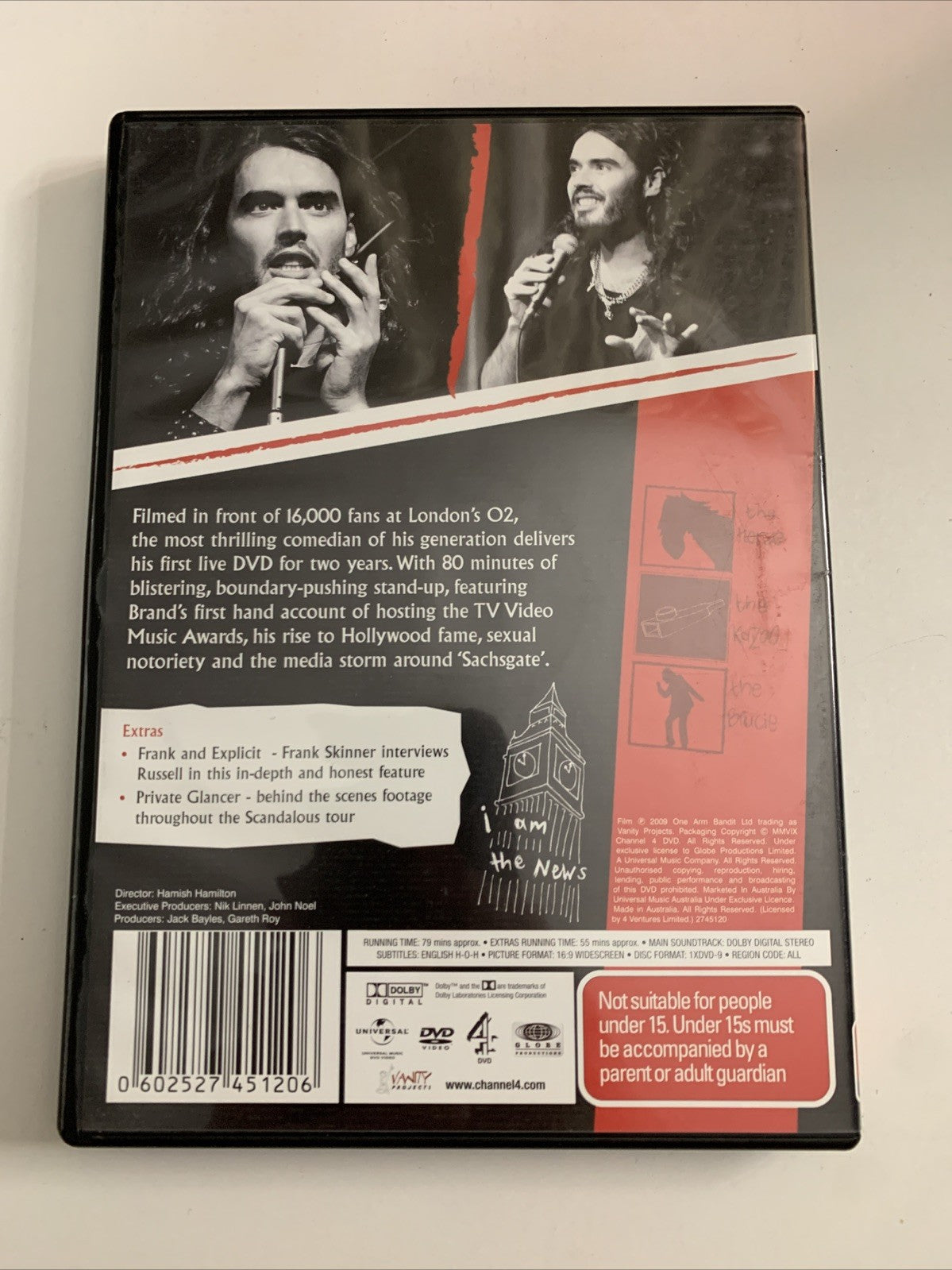 Russell Brand Scandalous (DVD, 2009) Region 4