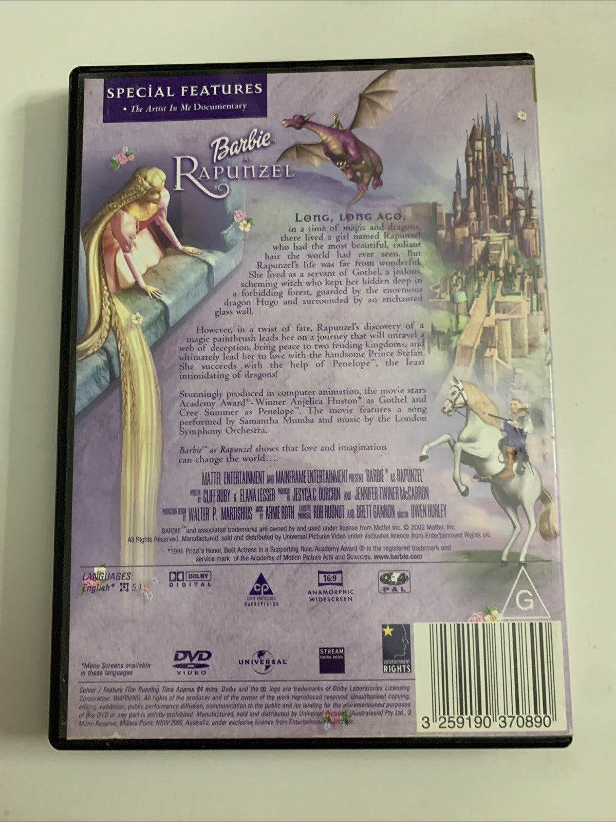 Barbie In Rapunzel (DVD, 2001) Animated Movie Region 4 &2