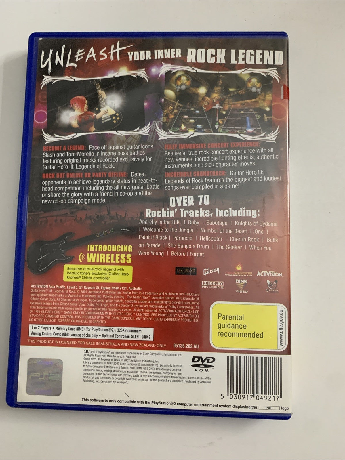 Guitar Hero 3: Legends Of Rock  PS2 PlayStation 2 PAL Music Game Complete