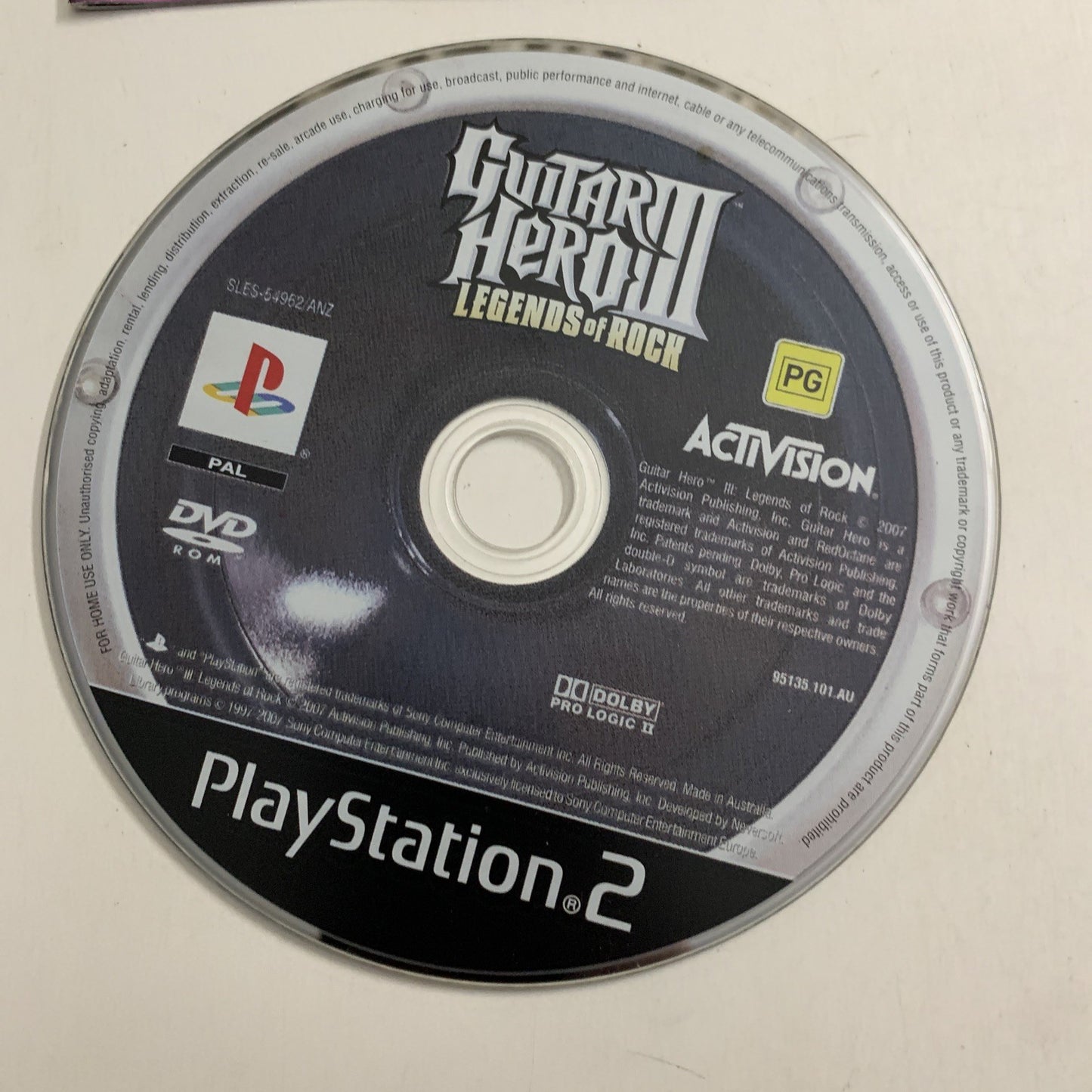 Guitar Hero 3: Legends Of Rock  PS2 PlayStation 2 PAL Music Game Complete