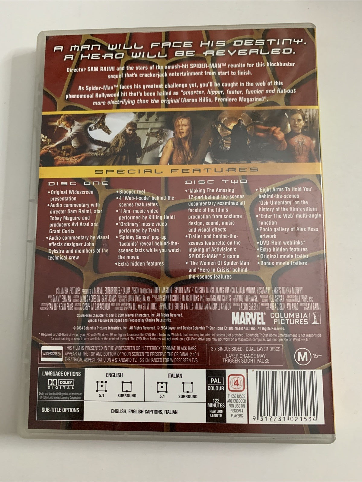 Spider-Man 2 : Collector's Edition (DVD, 2004) Region 4