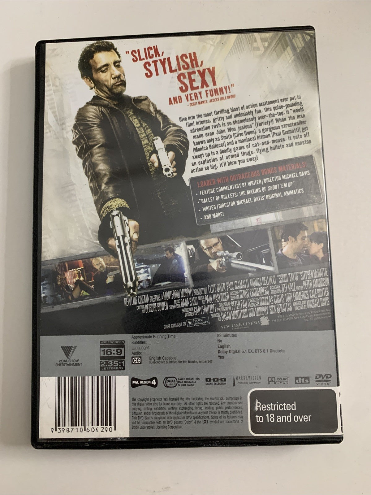 Shoot 'Em Up  (DVD, 2007) Clive Owen, Paul Giamatti, Monica Bellucci  Region 4