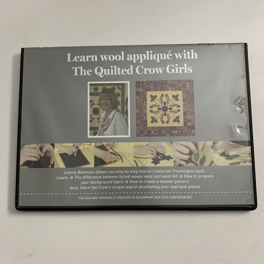 Learn Wool Applique With The Quilted Crow Girls (DVD) All Regions