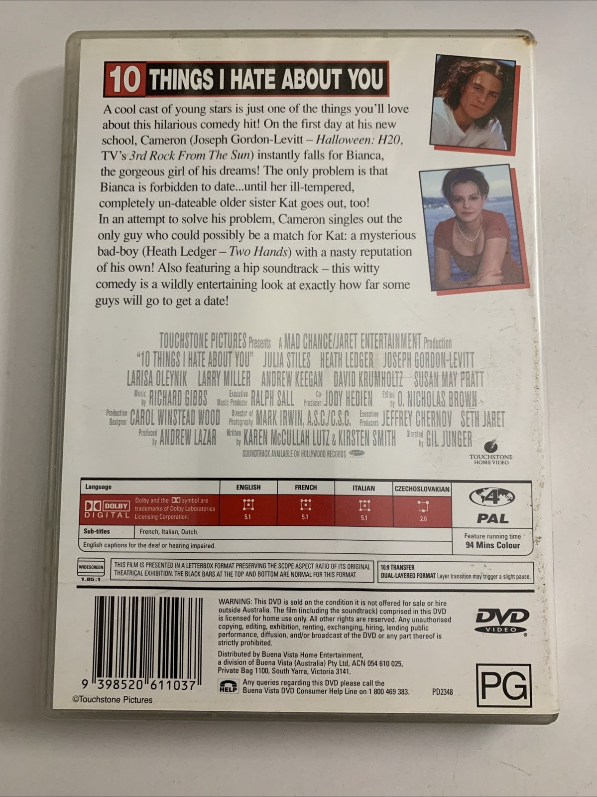 10 Things I Hate About You (DVD, 1999) Heath Ledger Region 4