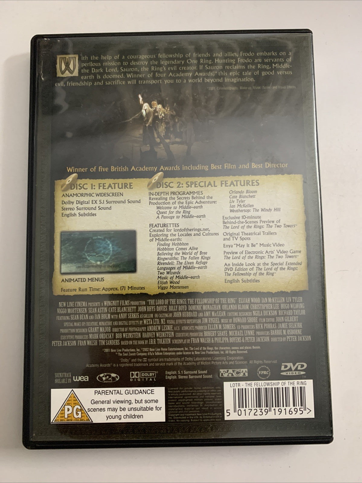 The Lord Of The Rings : The Fellowship Of The Ring (DVD, 2001) Region 2