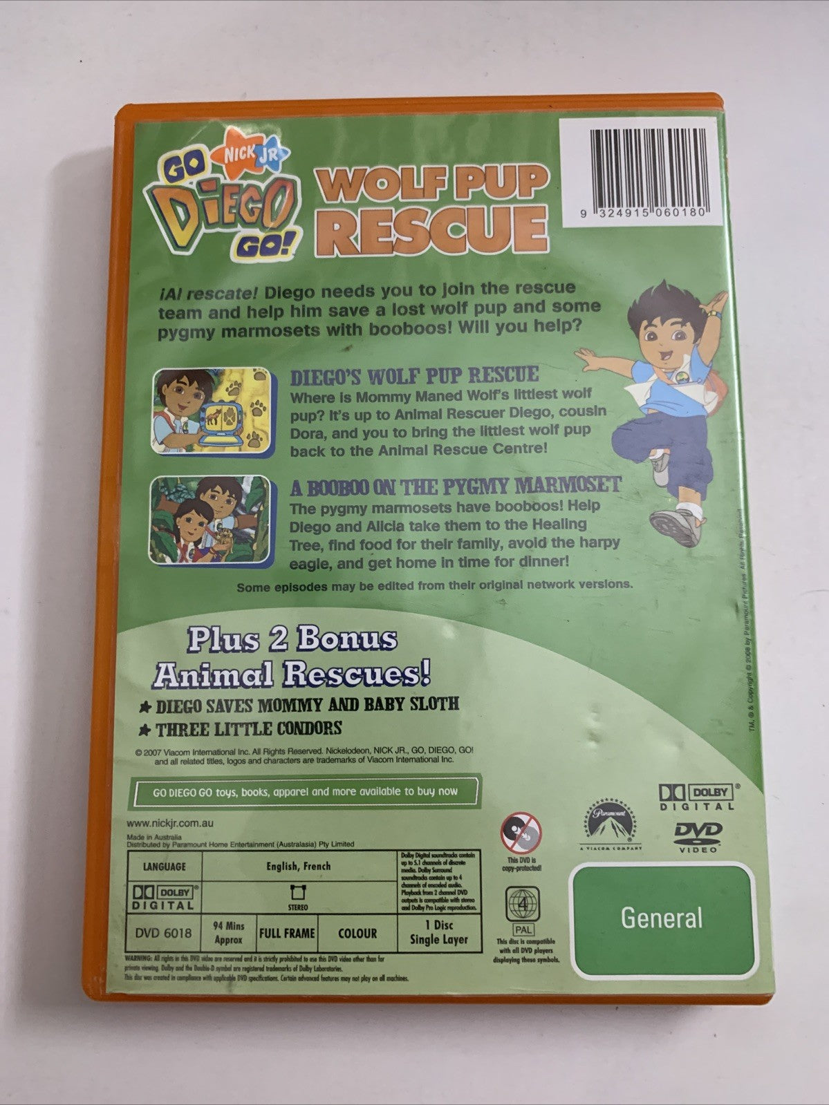 Go Diego Go! Wolf Pup Rescue (DVD, 2005) Nickelodeon Region 4