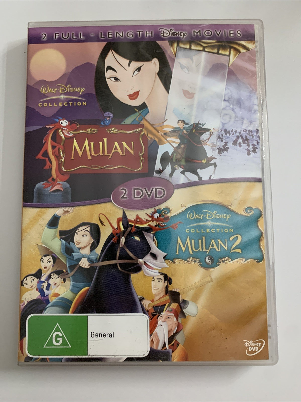 Mulan 1 & 2 (DVD, 1998) Disney Animated Film Region 4