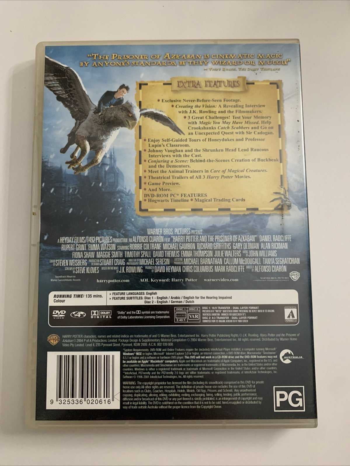 Harry Potter And The Prisoner Of Azkaban (DVD, 2004) Region 4