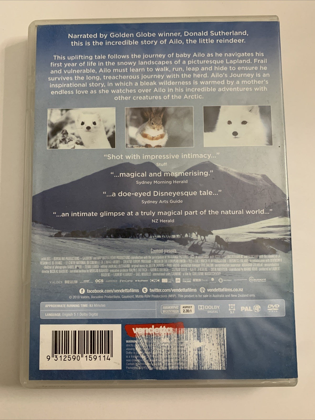 Ailo's Journey (DVD, 2018) Donald Sutherland Region 4