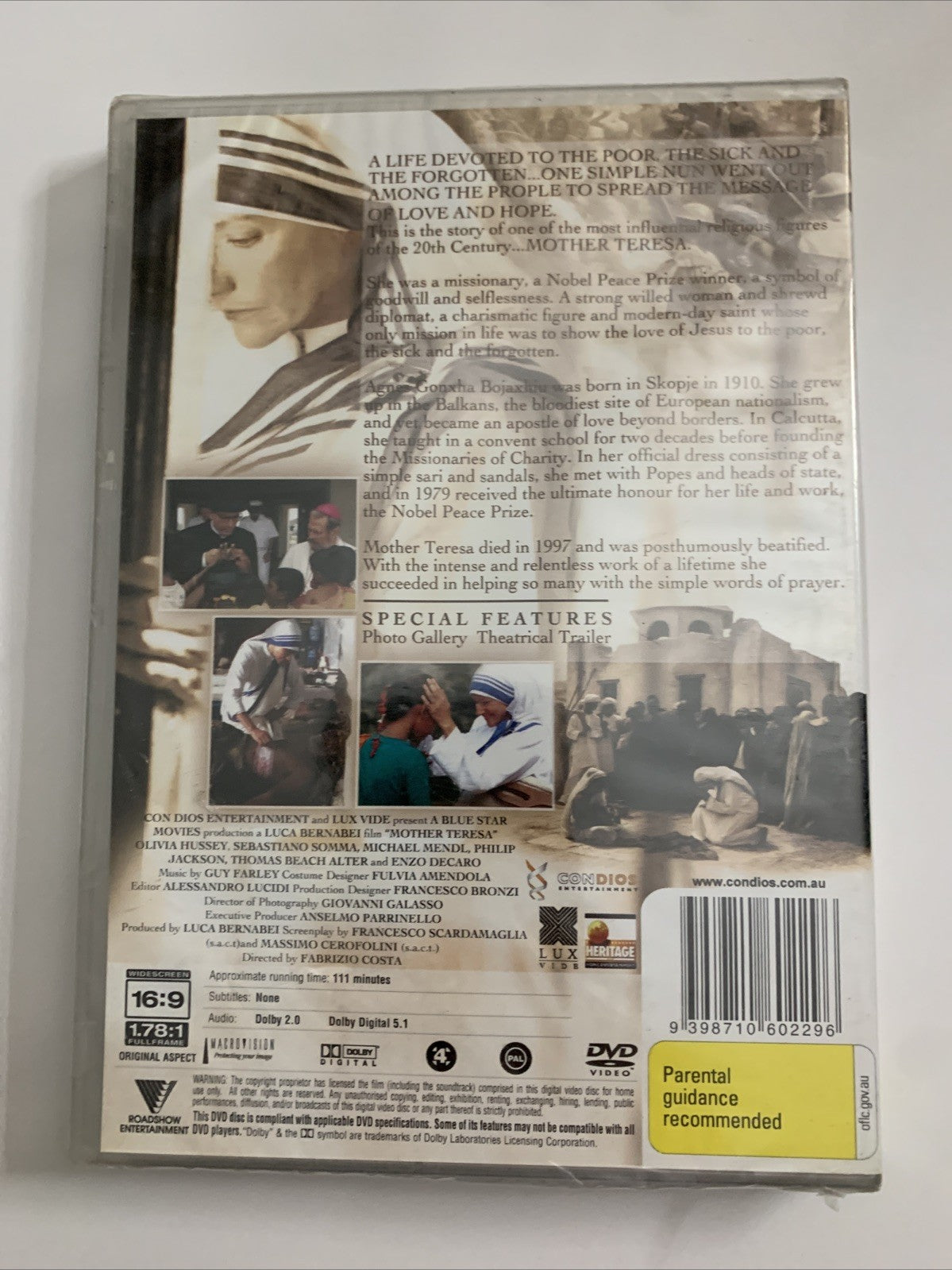 Mother Teresa (DVD, 2003) Olivia Hussey Region 4  NEW