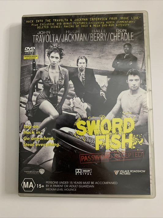 Swordfish (DVD, 2001) Don Cheadle, Hugh Jackman, John Travolta Region 4
