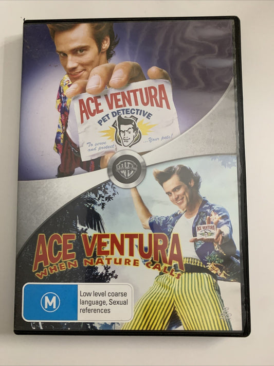 Ace Ventura 1 + 2 (DVD, 1994) Jim Carrey Region 4