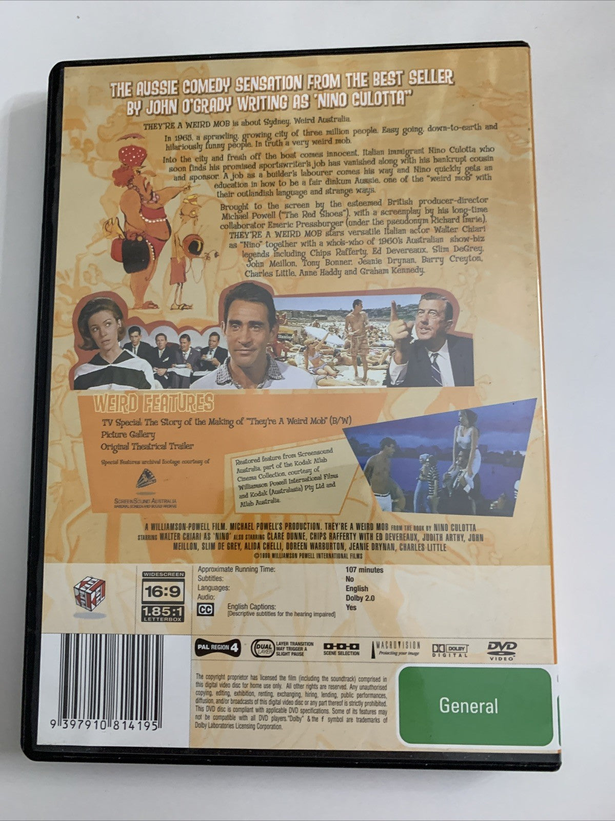 They're A Weird Mob (DVD, 1966) Walter Chiari, Graham Kennedy  Region 4