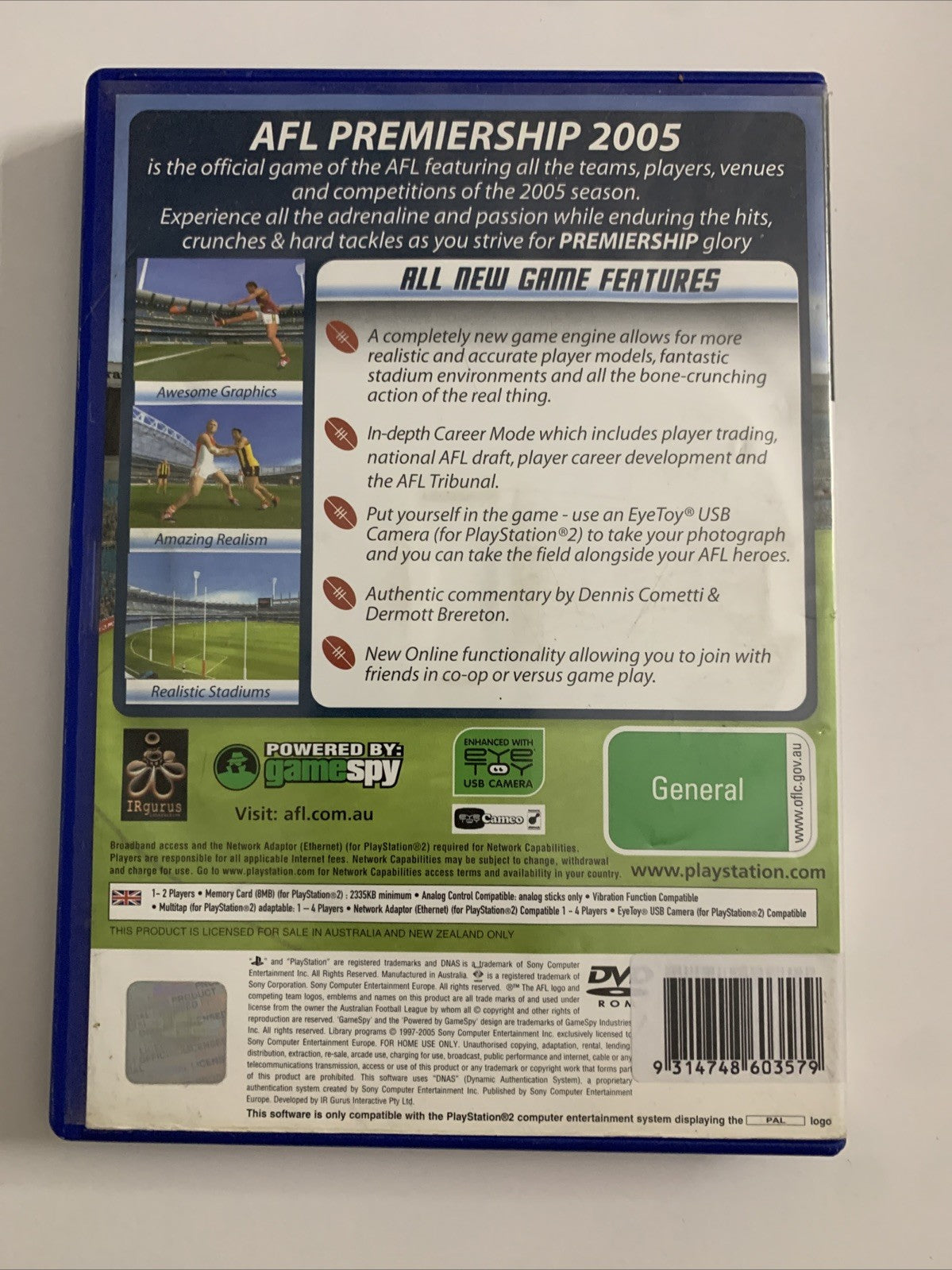 AFL Premiership 2005 PS2 Sony PlayStation 2 PAL Game Complete