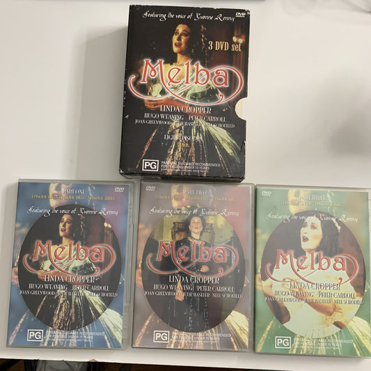 Melba (DVD, 1988) Complete Mini Series Linda Cropper, Hugo Weaving All Regions