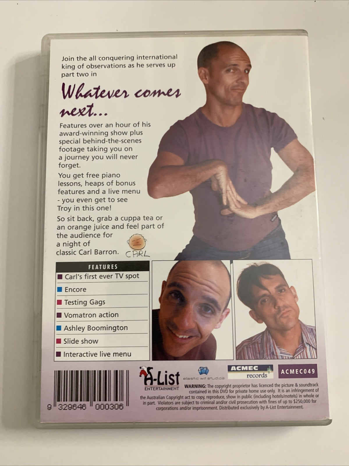 Carl Barron : Whatever Comes Next (DVD, 2005) All Regions