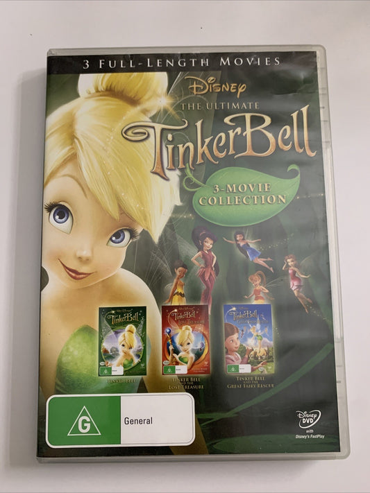 Tinker Bell: TinkerBell, Lost Treasure, Fairy Rescue (DVD, 2010) 3-Disc Region 4