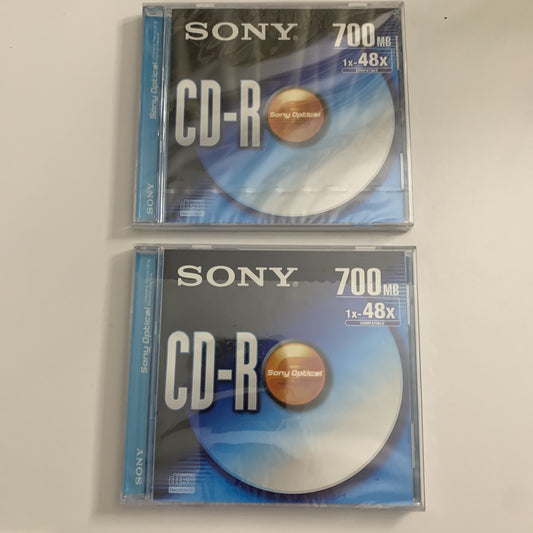 2x Sony CD-R 700MB Blank Media  1X-48X  NEW Sealed
