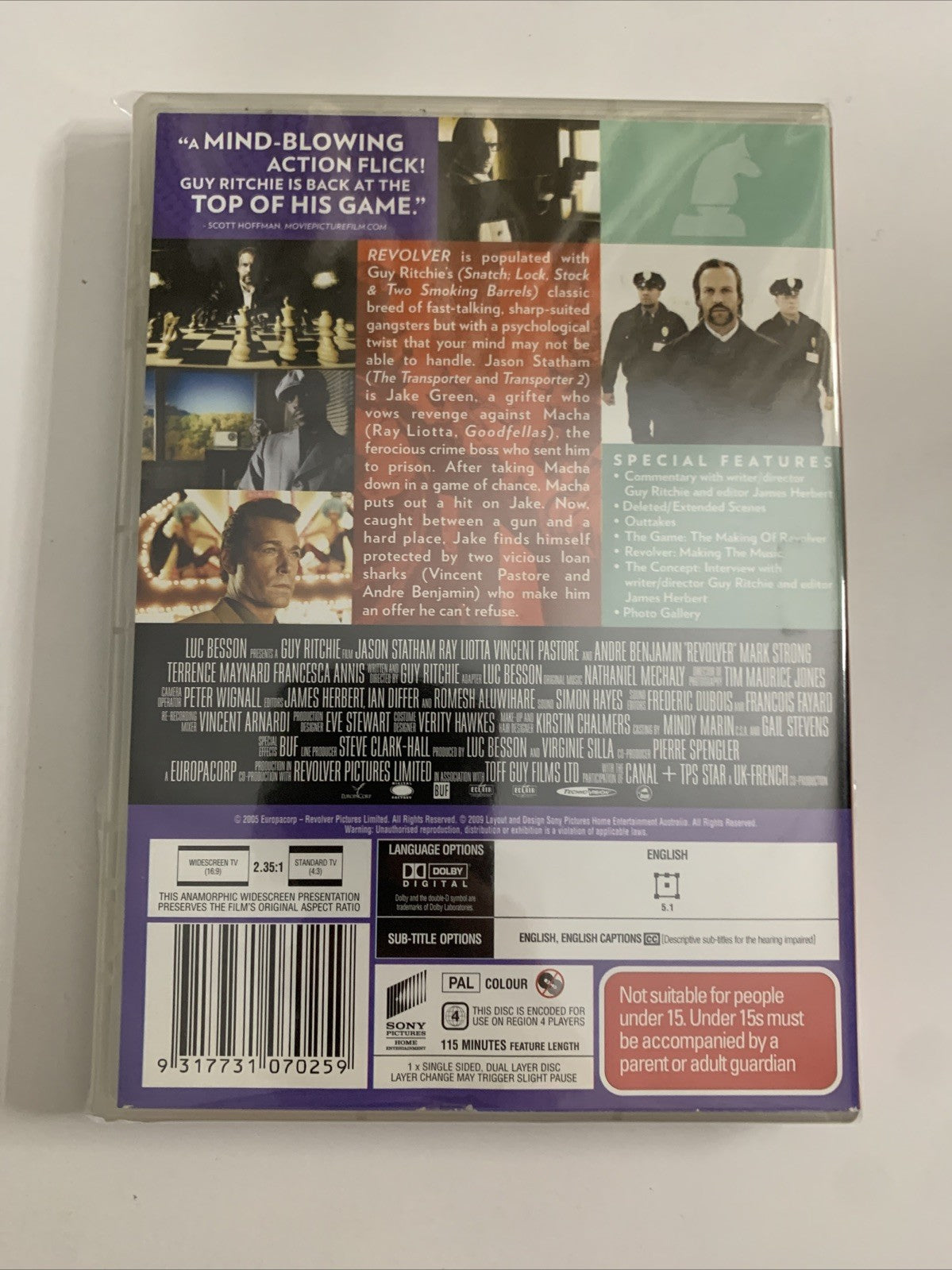 Revolver (DVD, 2005) Jason Statham, Ray Liotta, Vincent Pastore Region ...