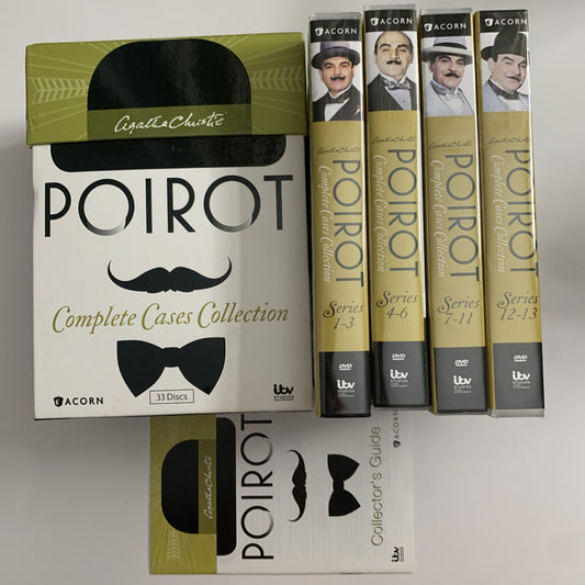 Agatha Christie Poirot Complete Cases Collection (DVD, 2023) 33-Disc Set
