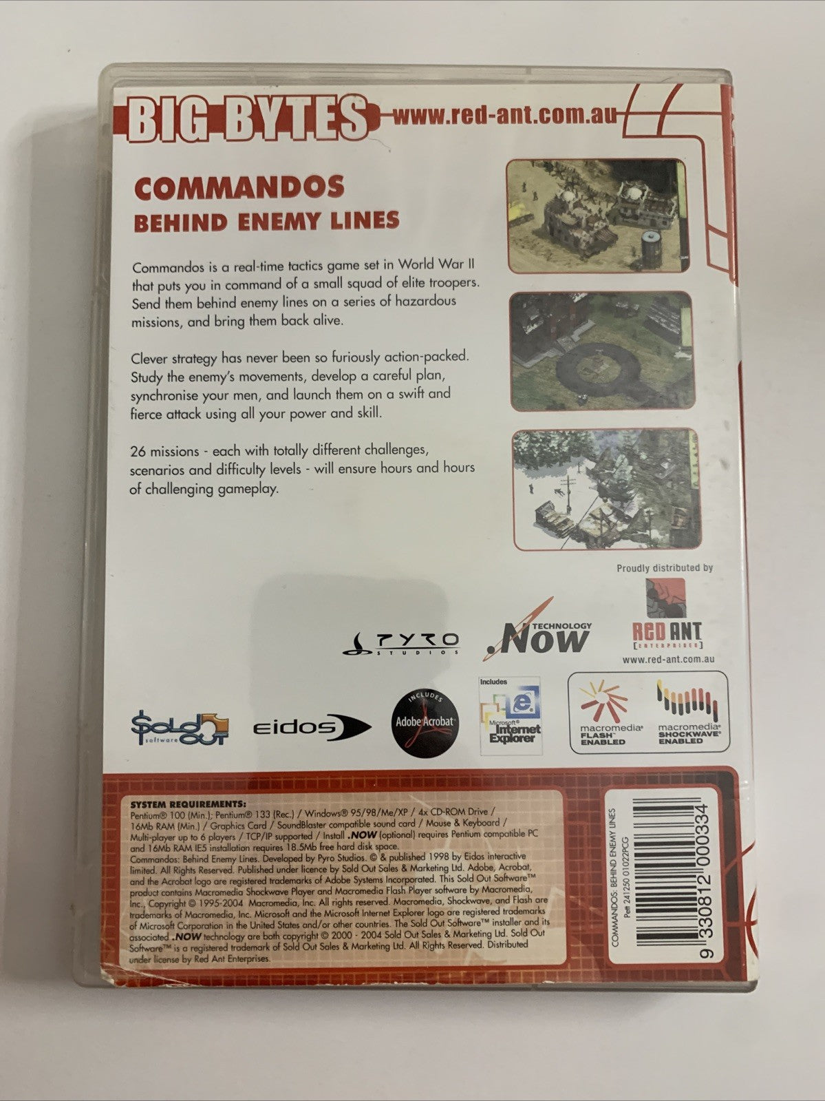 Commandos Behind Enemy Lines PC CD-ROM Windows 1998 Game