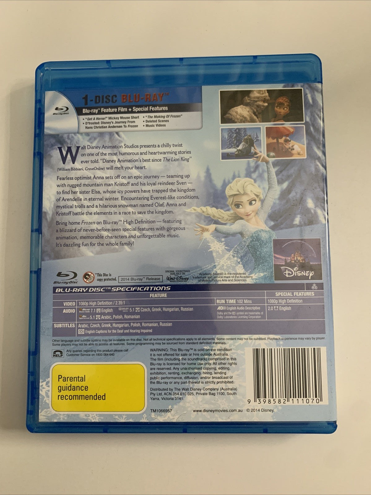 Frozen (Blu-ray, 2013) Disney Animated Movie All Regions