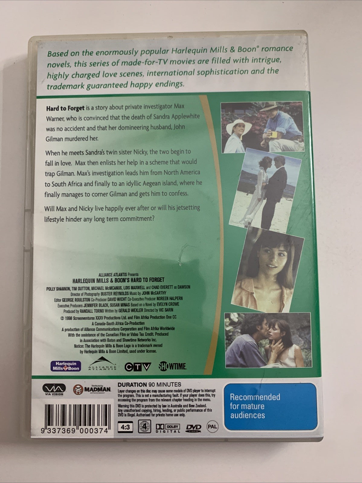 Mills & Boon So Hard To Forget (DVD, 1998) Polly Shannon, Chad Everett  Region 4