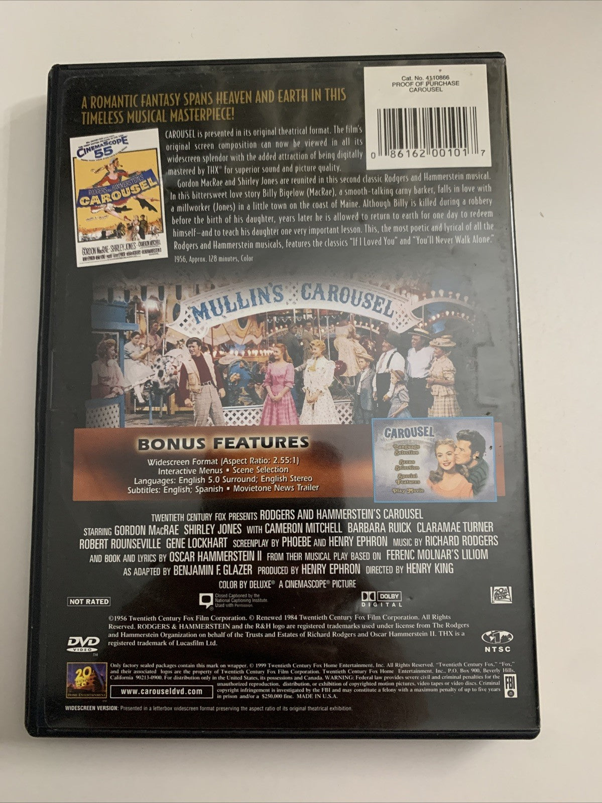 Rodgers & Hammersteins Carousel (DVD, 1956) Region 1