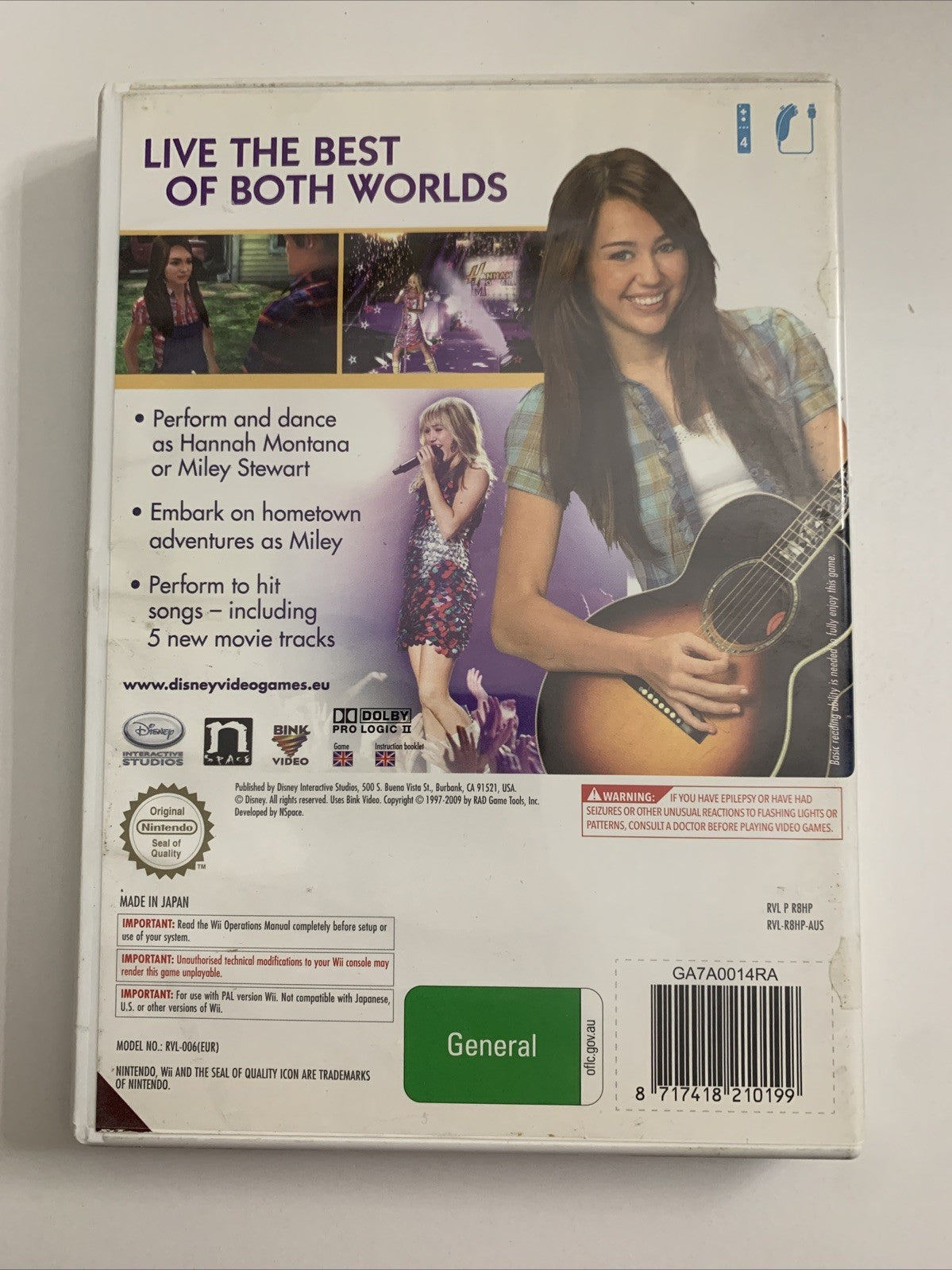 Hannah Montana The Movie Nintendo Wii PAL  2009 Walt Disney Game