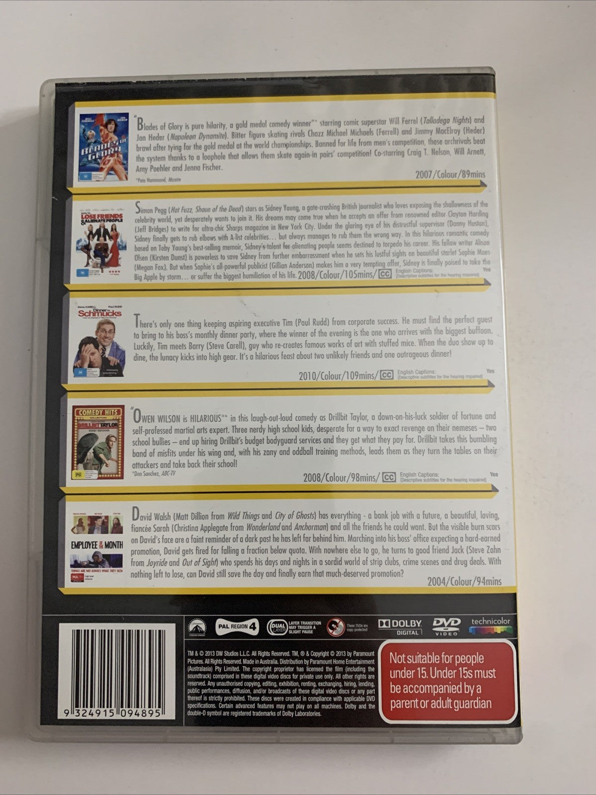 Blades of Glory / Dinner For Schmucks / Drillbit Taylor / Employee Of Month DVD