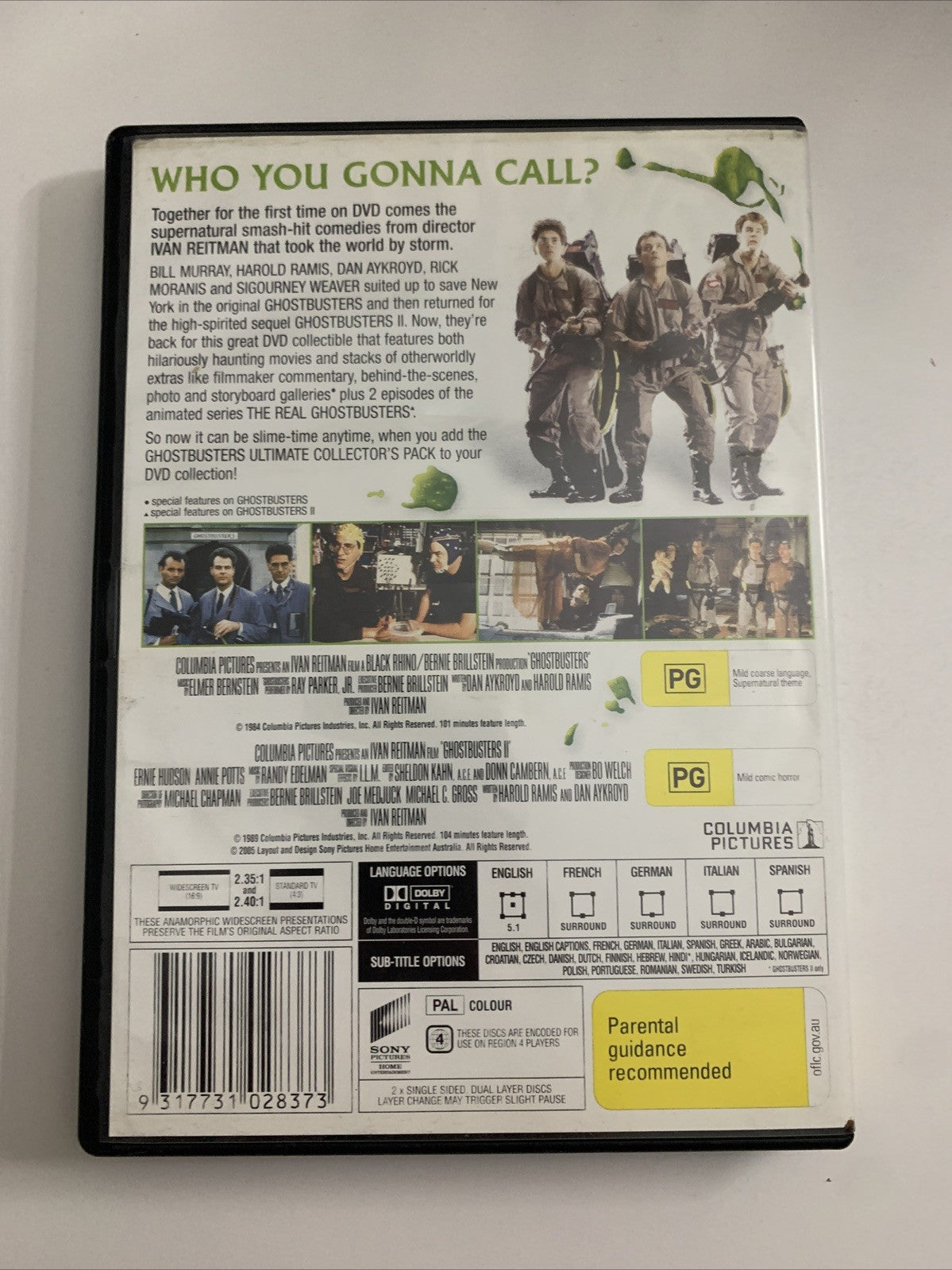 Ghostbusters 1 & 2 (DVD, 1989) Bill Murray, Dan Ackroyd, Ivan Reitman Region 4