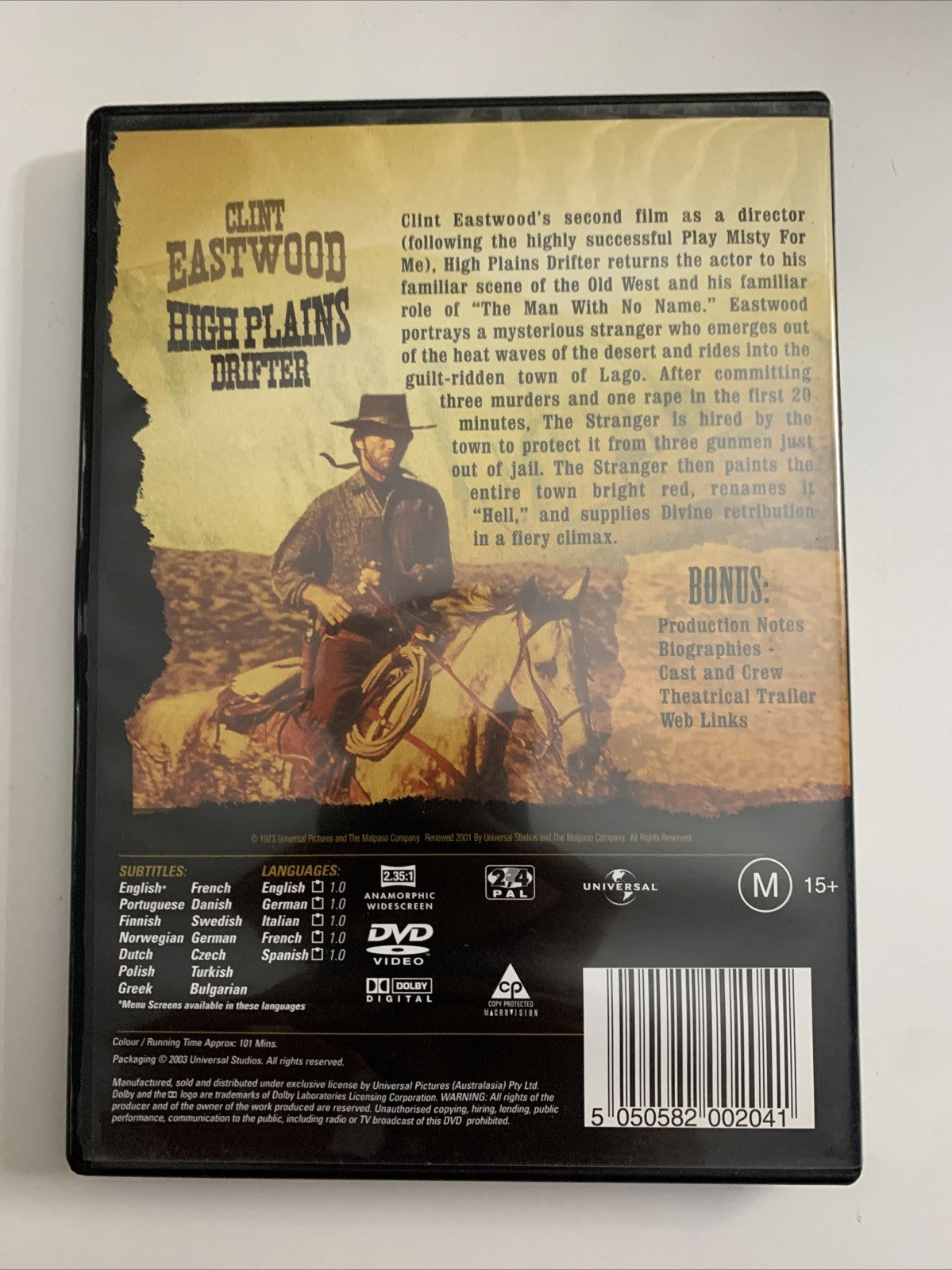 High Plains Drifter (DVD, 1973) Clint Eastwood Region 4 &2