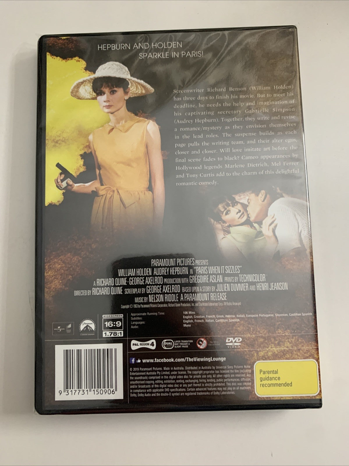 Paris When It Sizzles (DVD,1964) Audrey Hepburn, Noël Coward, William Holden NEW