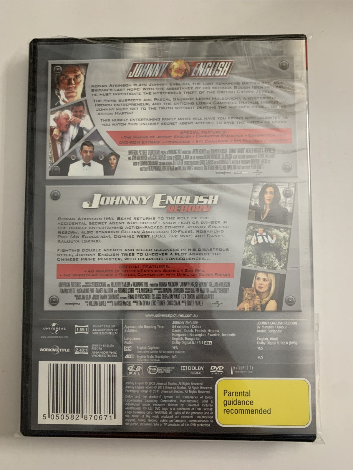 Johnny English / Johnny English Reborn (DVD,2011) Rowan Atkinson Region 4 &2 NEW