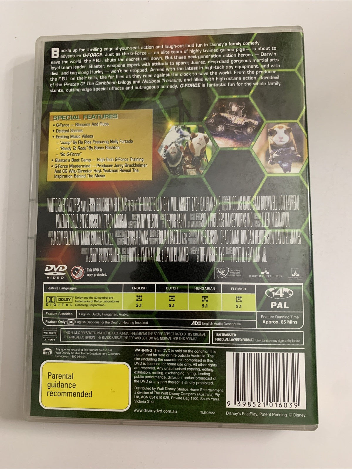 G-Force (DVD, 2009) Will Arnett, Penélope Cruz Disney Film Region 4
