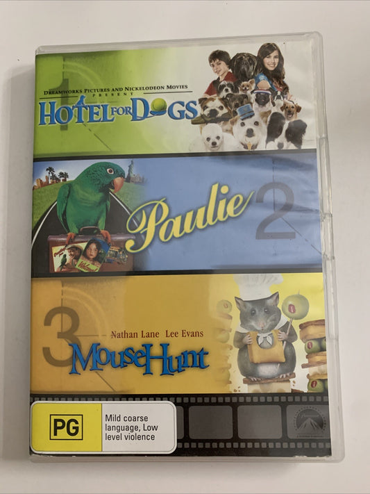 Hotel For Dogs / Paulie / Mouse Hunt (DVD, 2015) Region 4